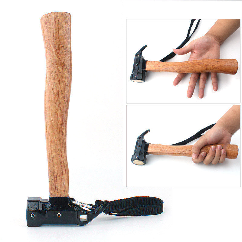 Outdoor Copper Camping Tent Hammer Wooden Handle
