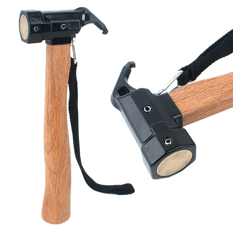 Outdoor Copper Camping Tent Hammer Wooden Handle