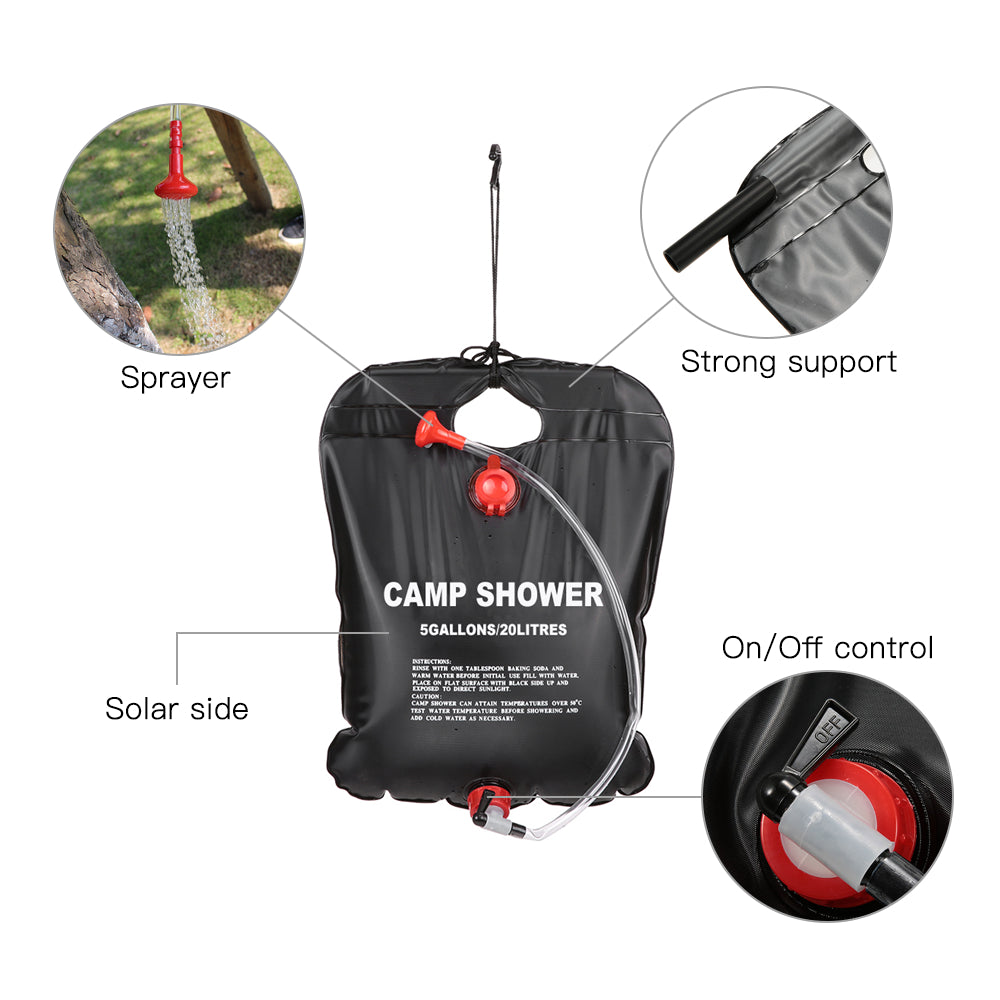 20L 40L Solar Heated Camping Shower Bag Portable Water Storage