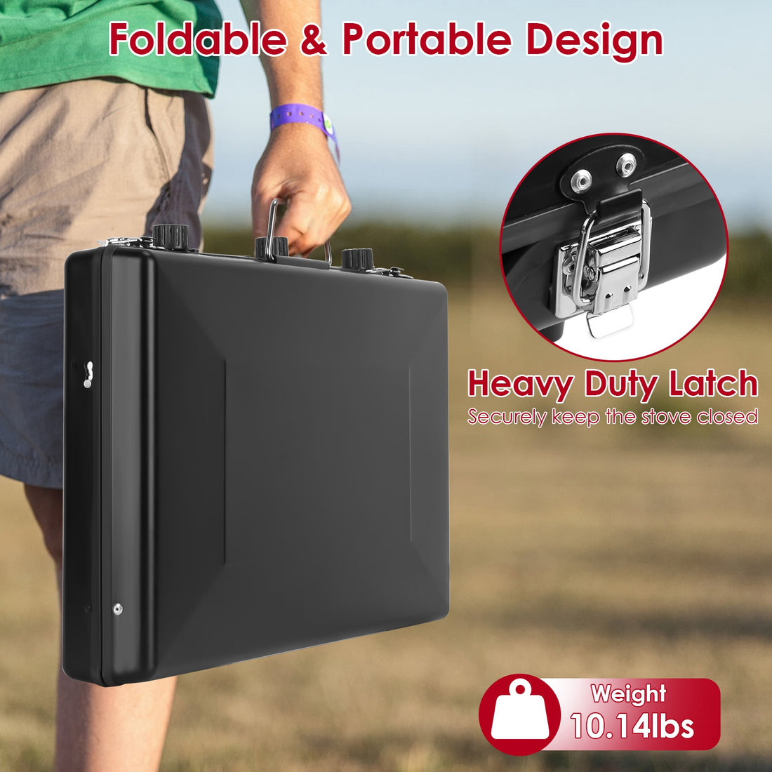 3 Burner Camping Stove 20000 BTU Portable Foldable Propane Stove With Toast Tray Windshield Portable Handle Outdoor Cooking Gas Stove For RV Camping BBQ Picnic