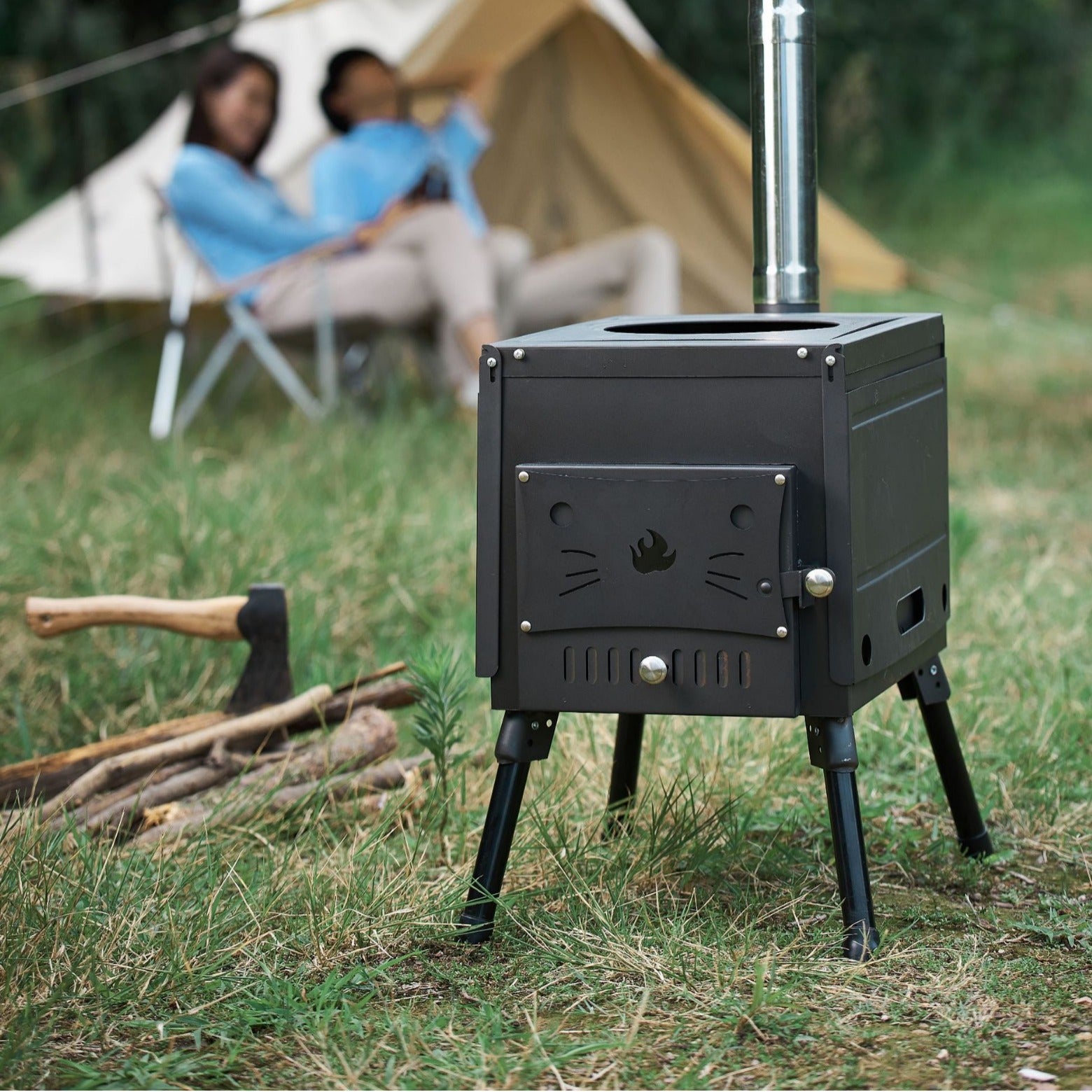 Outdoor Camping Heating Stainless Steel Folding Portable Wood Stove