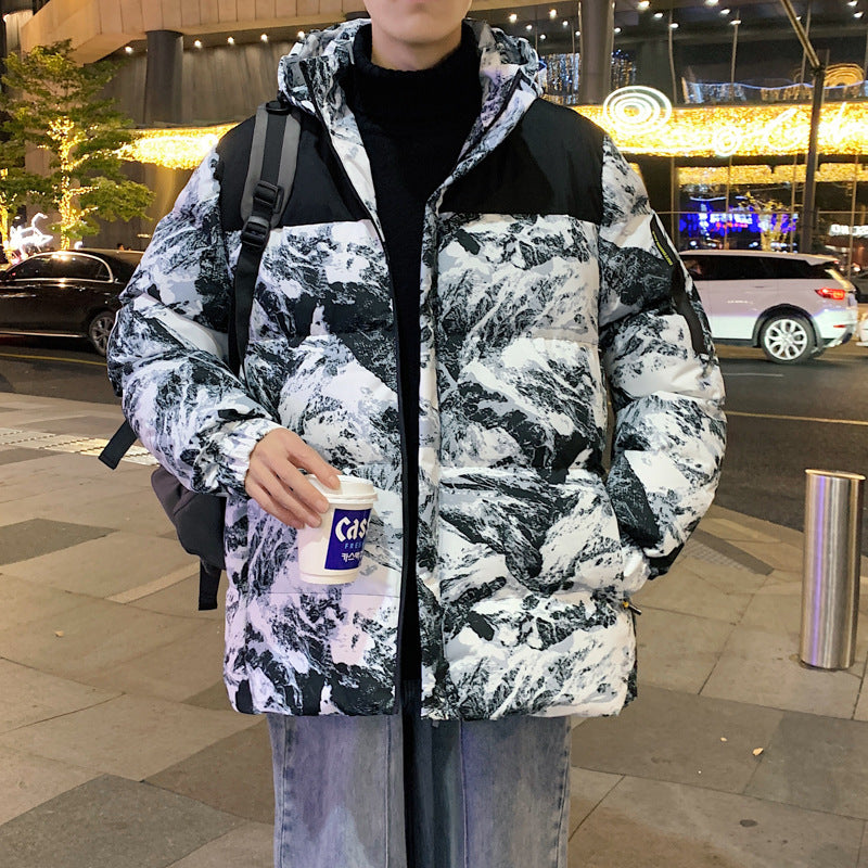 Camouflage Hooded Down Cotton Jacket
