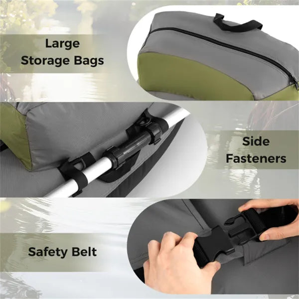 350lbs Inflatable Fishing Float Tube With Rod Holder Fish Ruler