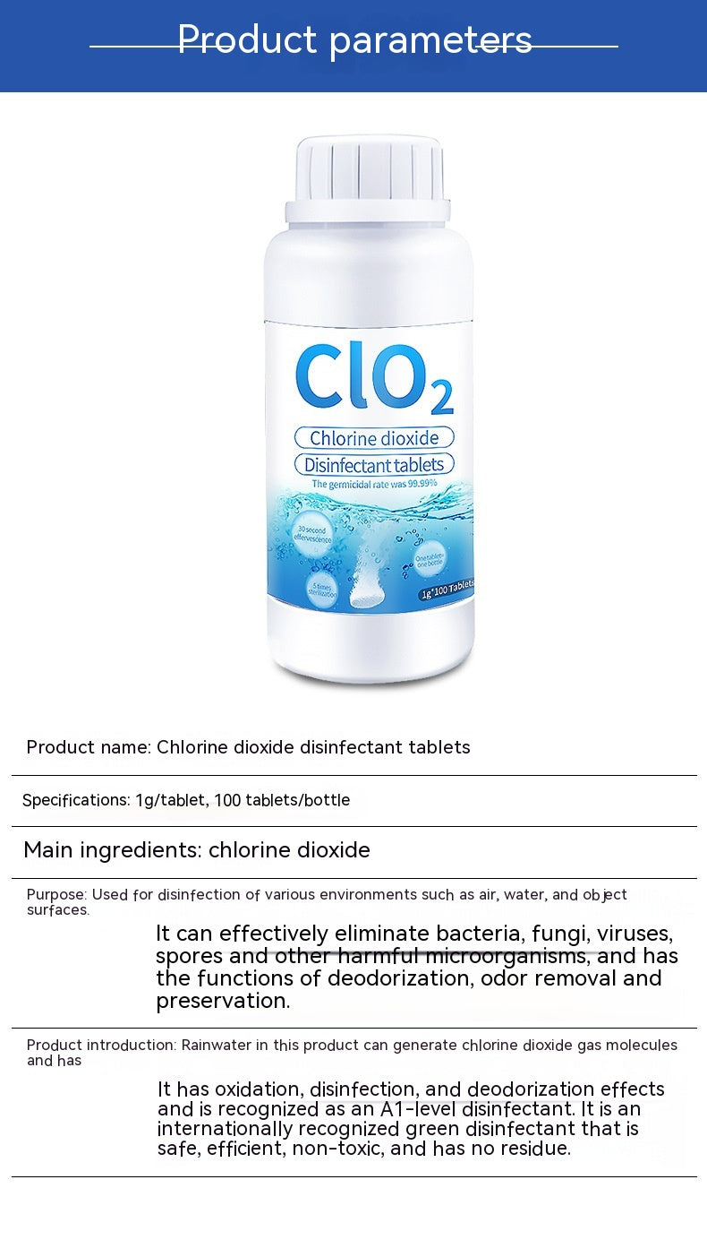 Food Grade Chlorine Dioxide Effervescent Tablets 100pcs
