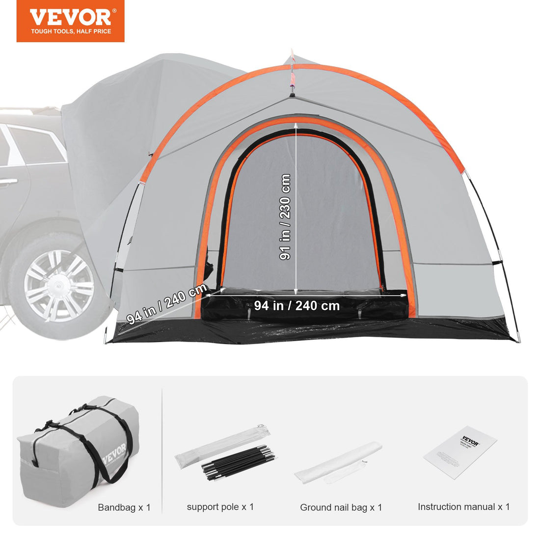 SUV Camping Tent Attachment Double Layer 6-8 Person