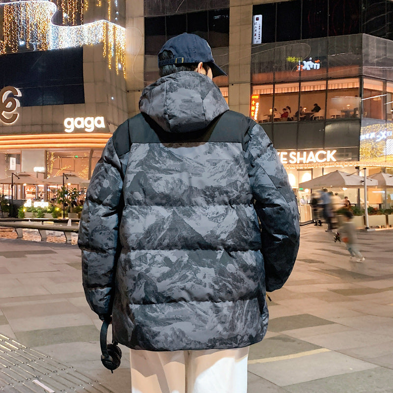 Camouflage Hooded Down Cotton Jacket