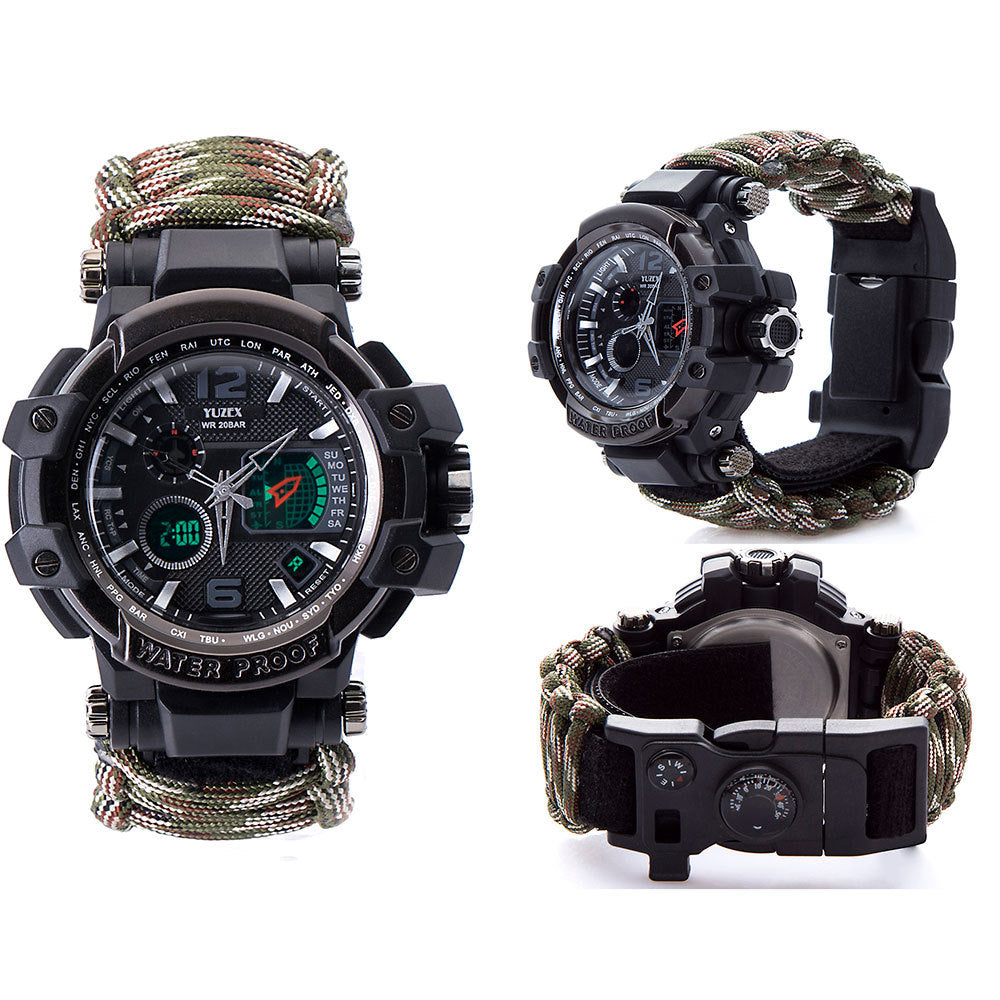 Outdoor Waterproof Multifunction Survival Watch