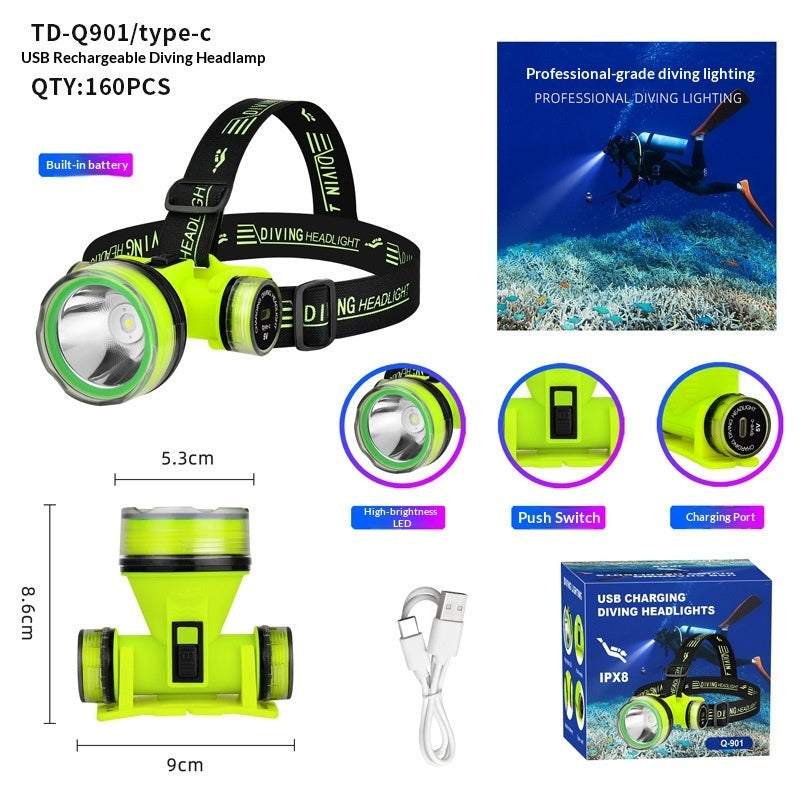 Head-Mounted Diving Fishing Light Strong Battery Life