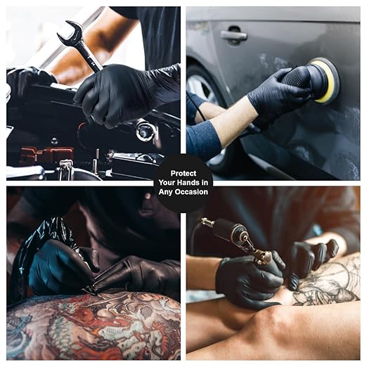 Thickened Food Grade Disposable Black PVC Waterproof Wear Resistant Gloves