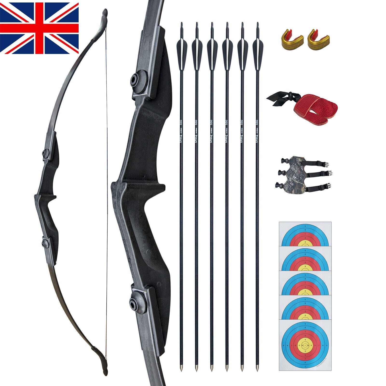 Takedown Recurve Bow Fiberglass Arrows Set Archery Bow Hunting Shoot