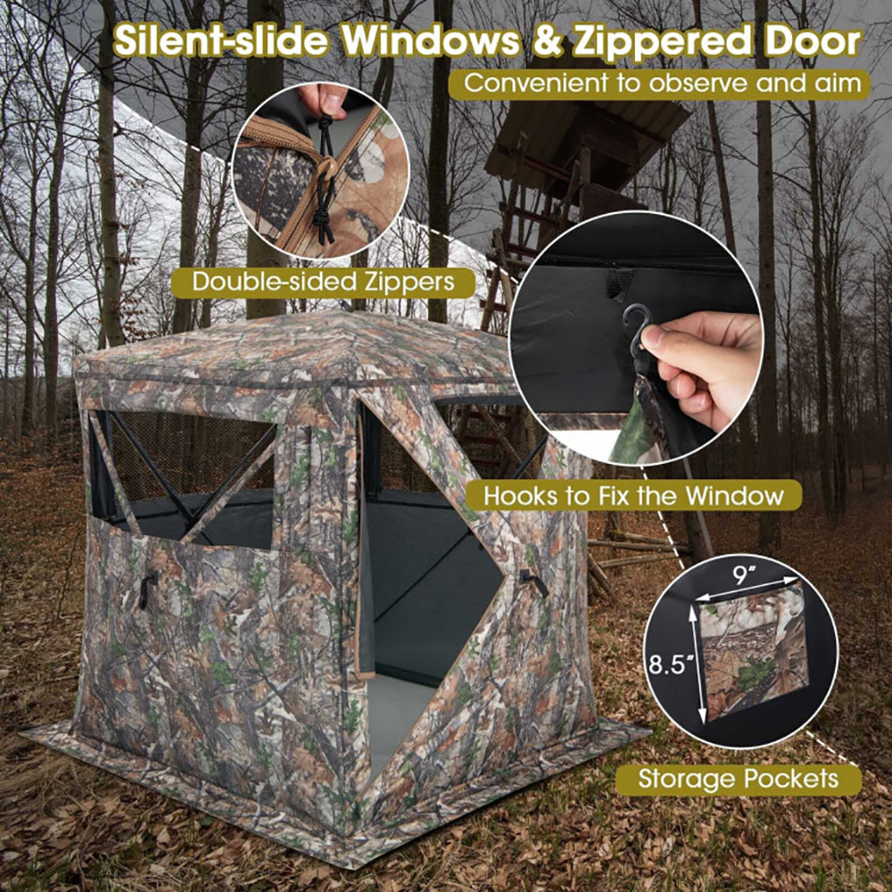 Portable 2-3 Person Pop Up Hunting Blind Tent With Carry Bag