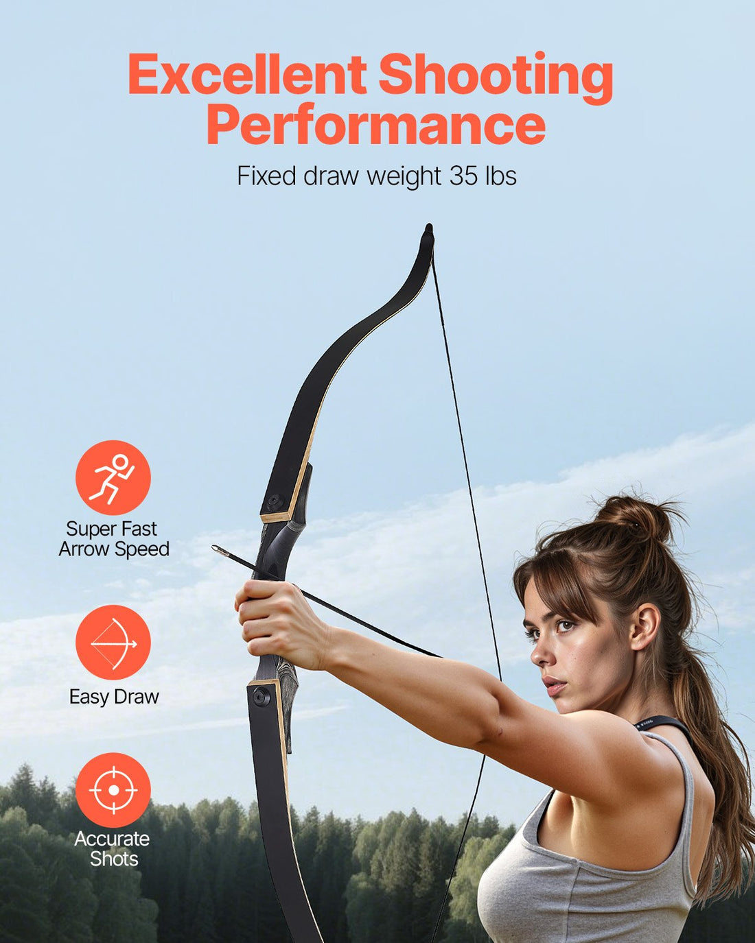60 Inch Takedown Recurve Bow And Arrows Kit 35lbs Right Handed
