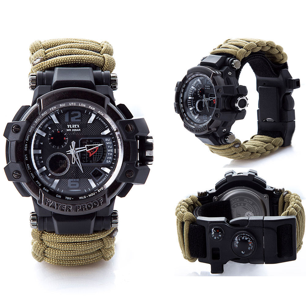 Outdoor Waterproof Multifunction Survival Watch