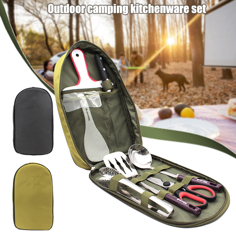 8-Piece Camping Cooking Utensil Set Portable BBQ Gear