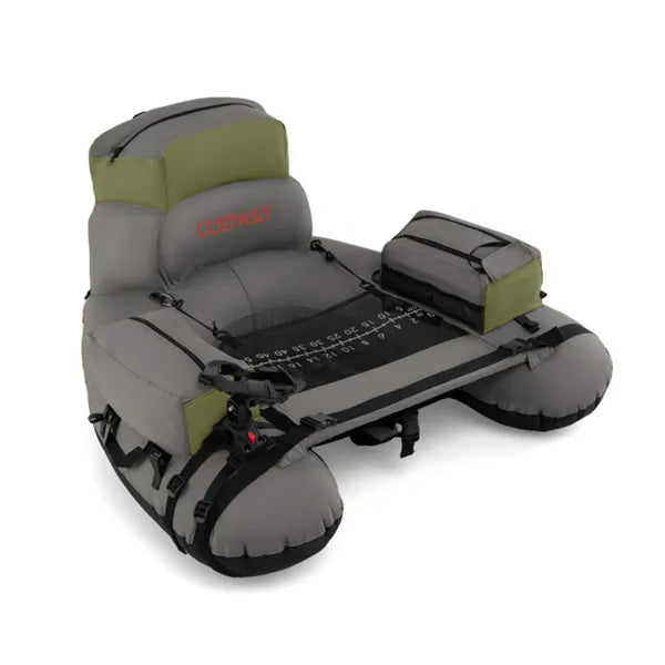 350lbs Inflatable Fishing Float Tube With Rod Holder Fish Ruler