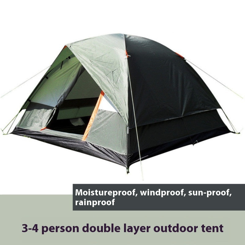 Rainproof Double Layer Camping Tent Waterproof Family Travel Portable