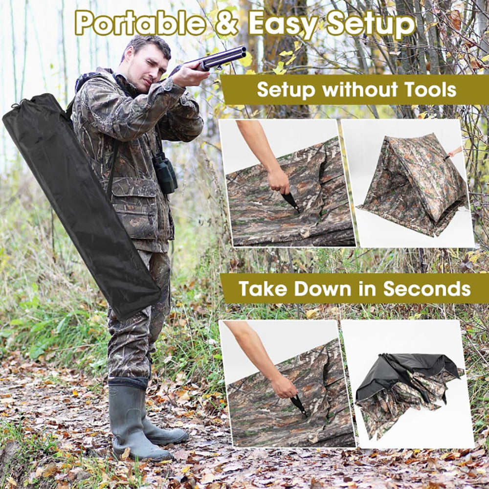 Portable 2-3 Person Pop Up Hunting Blind Tent With Carry Bag