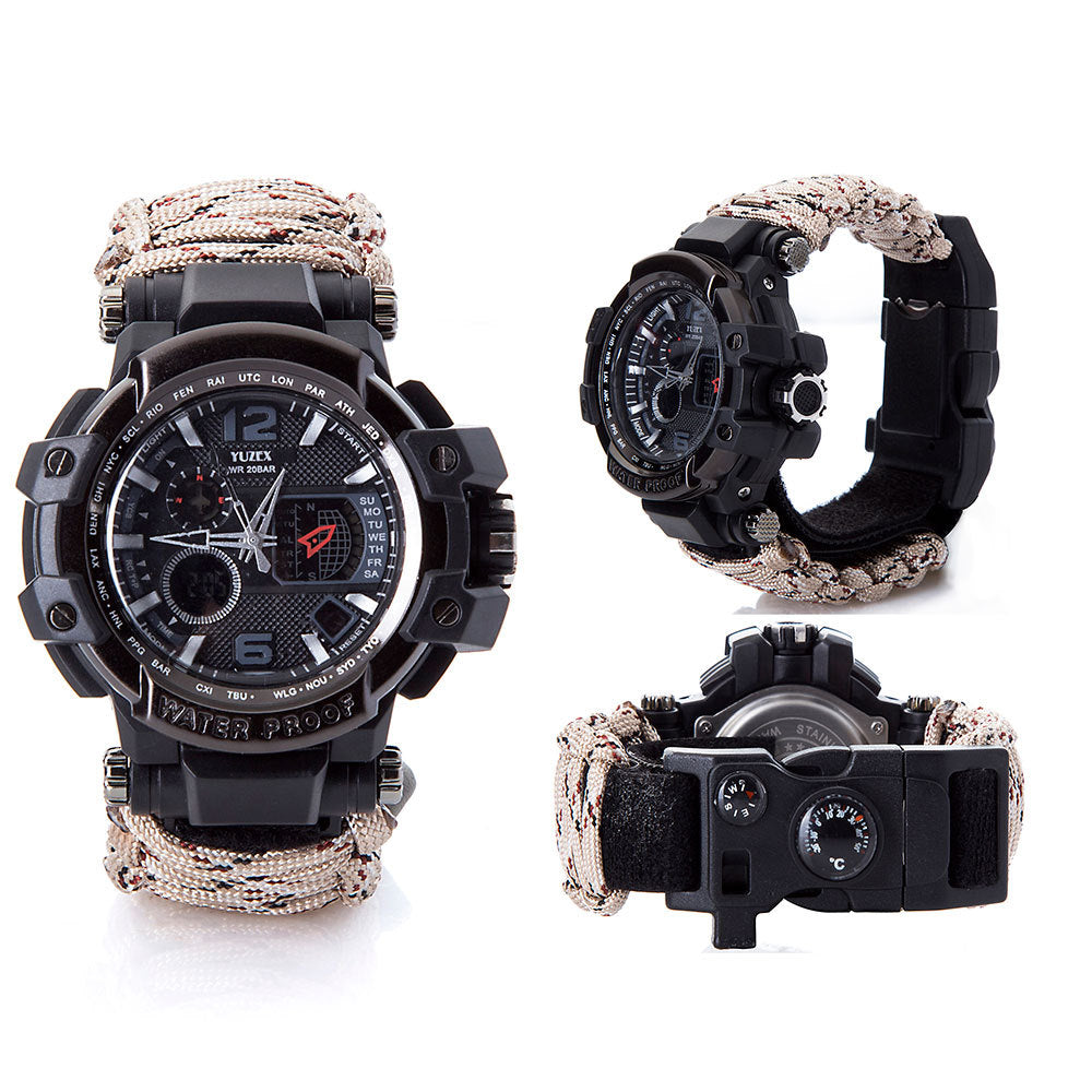 Outdoor Waterproof Multifunction Survival Watch