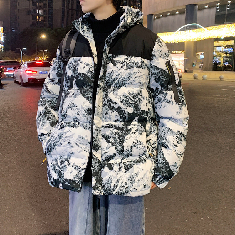 Camouflage Hooded Down Cotton Jacket