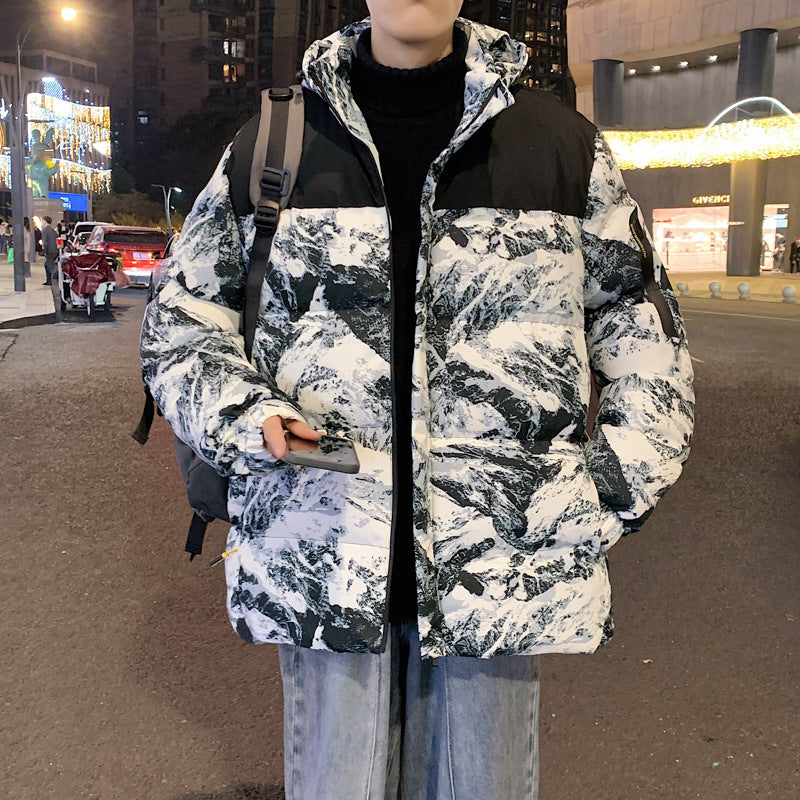 Camouflage Hooded Down Cotton Jacket