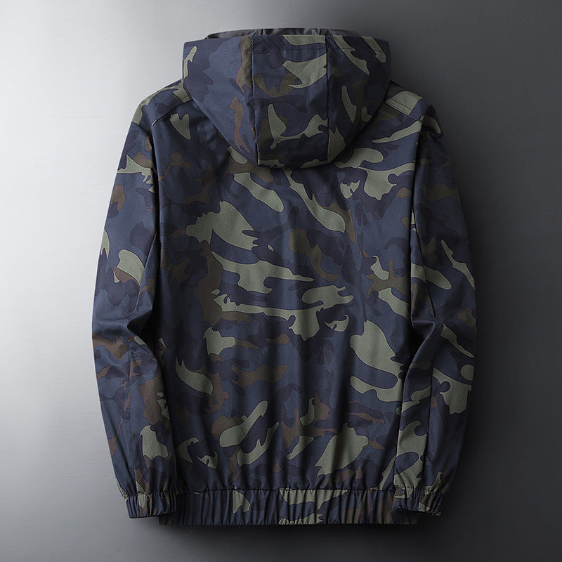 Hooded Camouflage Printed Jacket