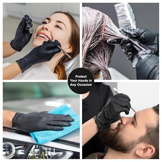 Thickened Food Grade Disposable Black PVC Waterproof Wear Resistant Gloves