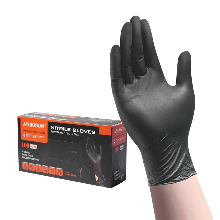 Thickened Food Grade Disposable Black PVC Waterproof Wear Resistant Gloves
