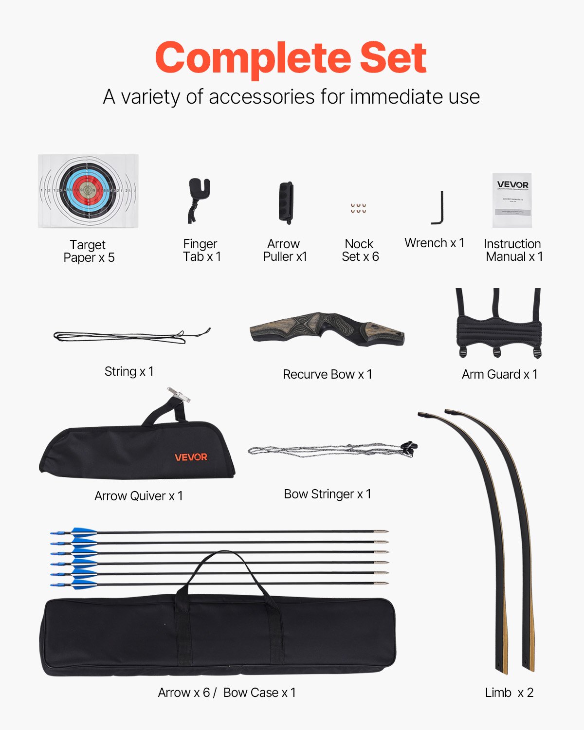 60 Inch Takedown Recurve Bow And Arrows Kit 35lbs Right Handed
