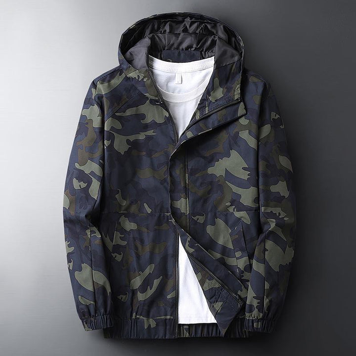 Hooded Camouflage Printed Jacket