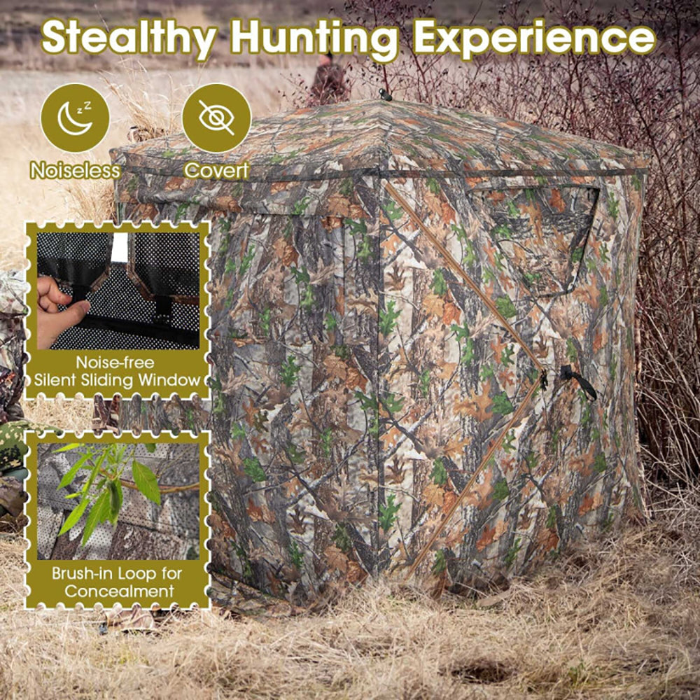 Portable 2-3 Person Pop Up Hunting Blind Tent With Carry Bag