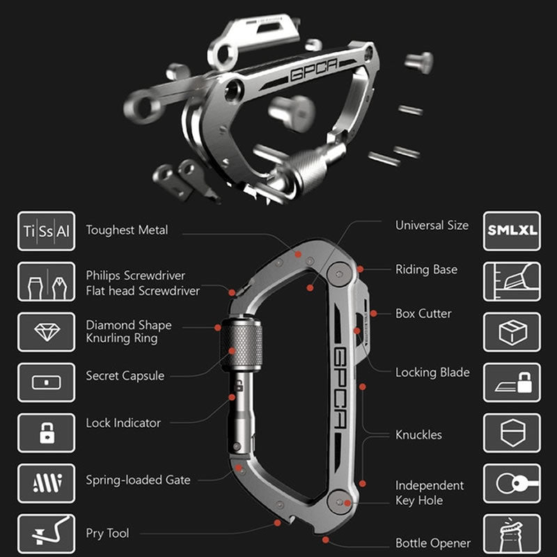 Outdoor Multifunctional Keychain Carabiner Waist Clip