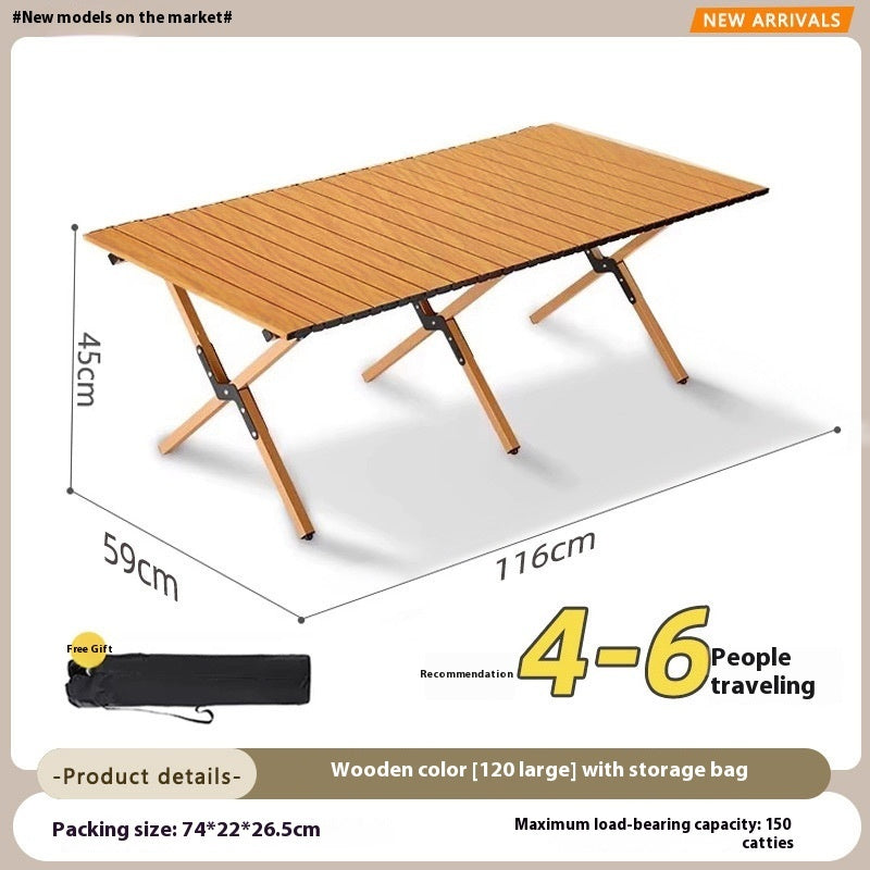 Camping Table Outdoor Folding Egg Roll Table