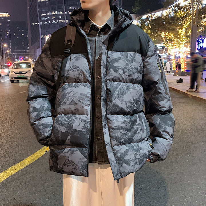 Camouflage Hooded Down Cotton Jacket
