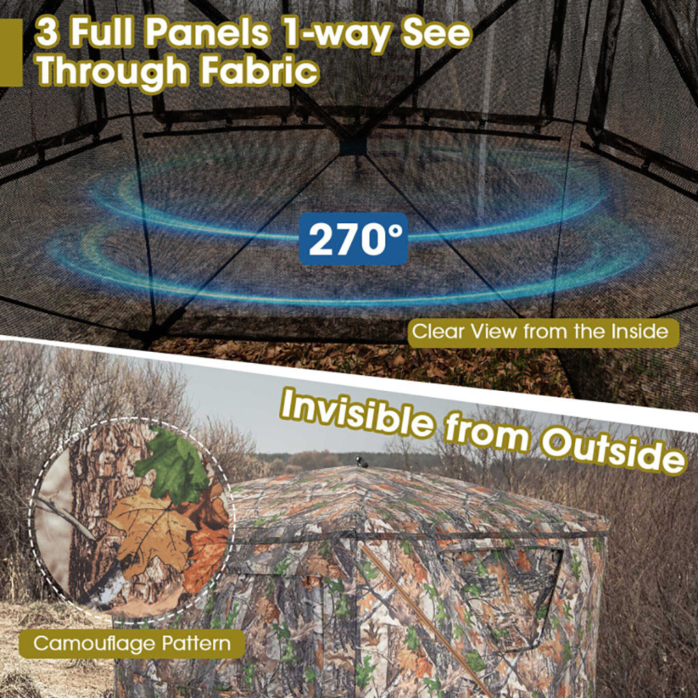 Portable 2-3 Person Pop Up Hunting Blind Tent With Carry Bag
