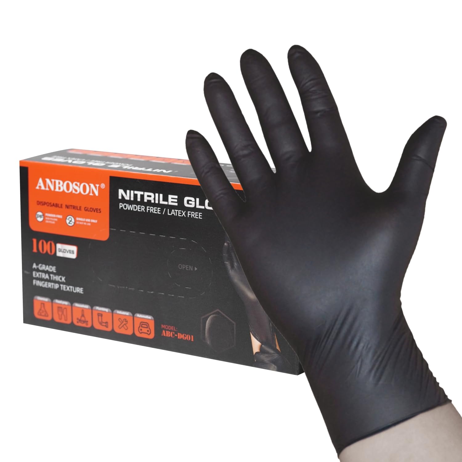 Thickened Food Grade Disposable Black PVC Waterproof Wear Resistant Gloves